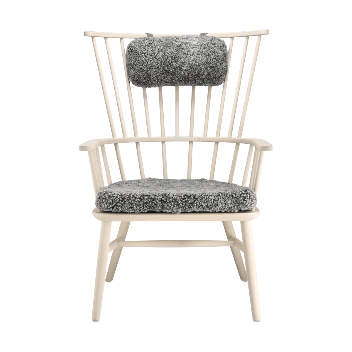 Stolab Henriette Sessel mit Sesselkissen & Nackenkissen White oiled-Scand. grey