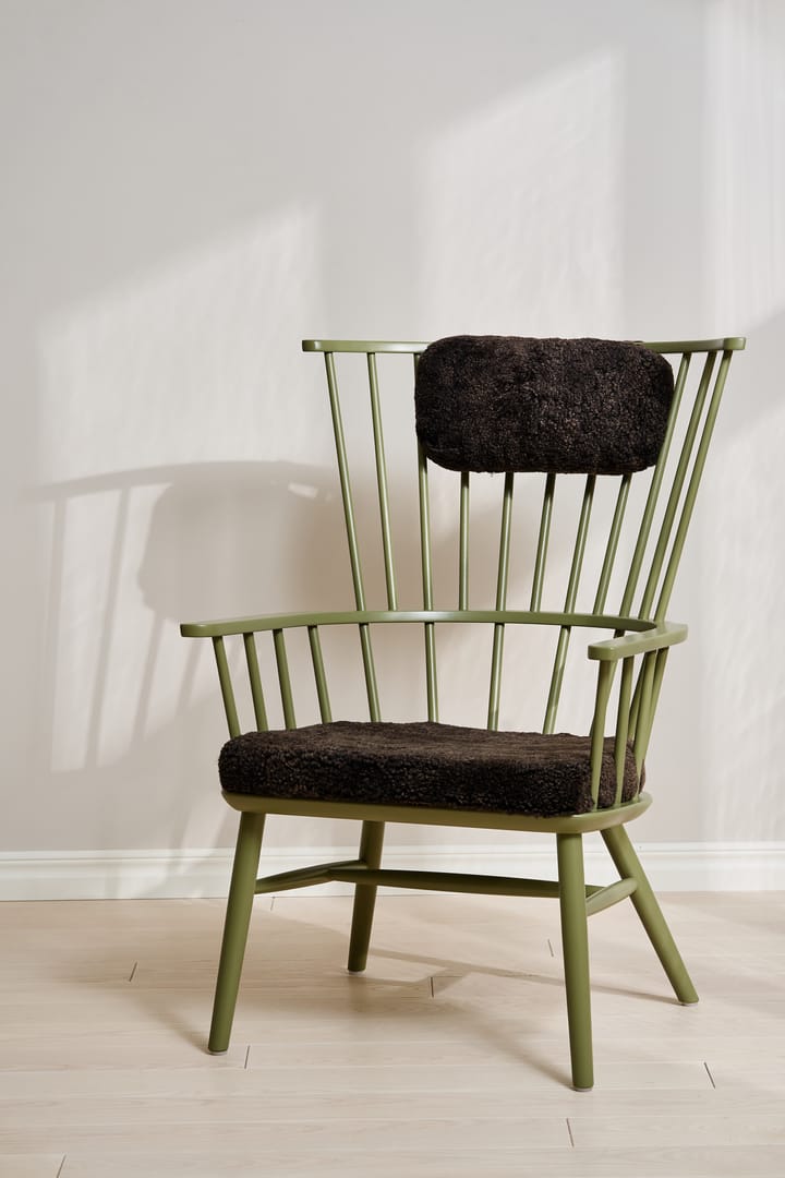 Henriette Sesselkissen & Nackenkissen Olive green-Espresso Stolab