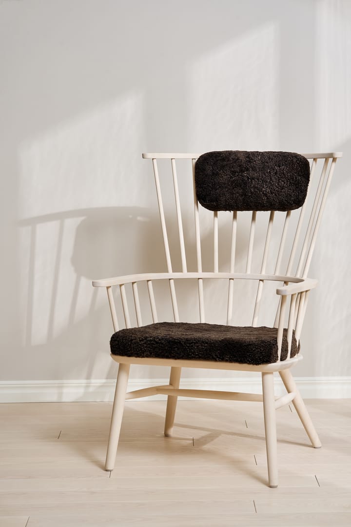 Henriette Sesselkissen & Nackenkissen White oiled-Espresso Stolab