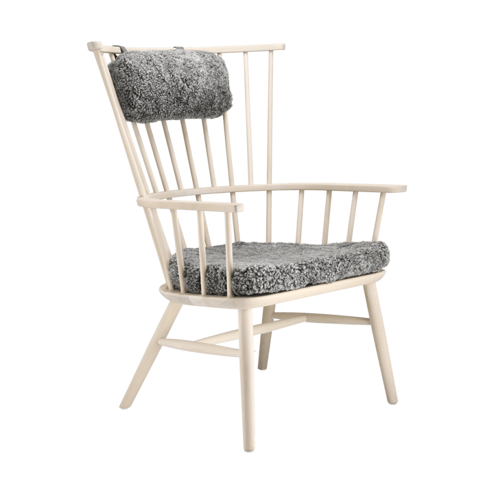 Henriette Sesselkissen & Nackenkissen White oiled-Scand. grey Stolab