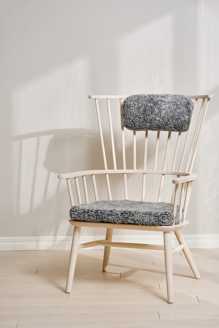 Henriette Sesselkissen & Nackenkissen White oiled-Scand. grey Stolab