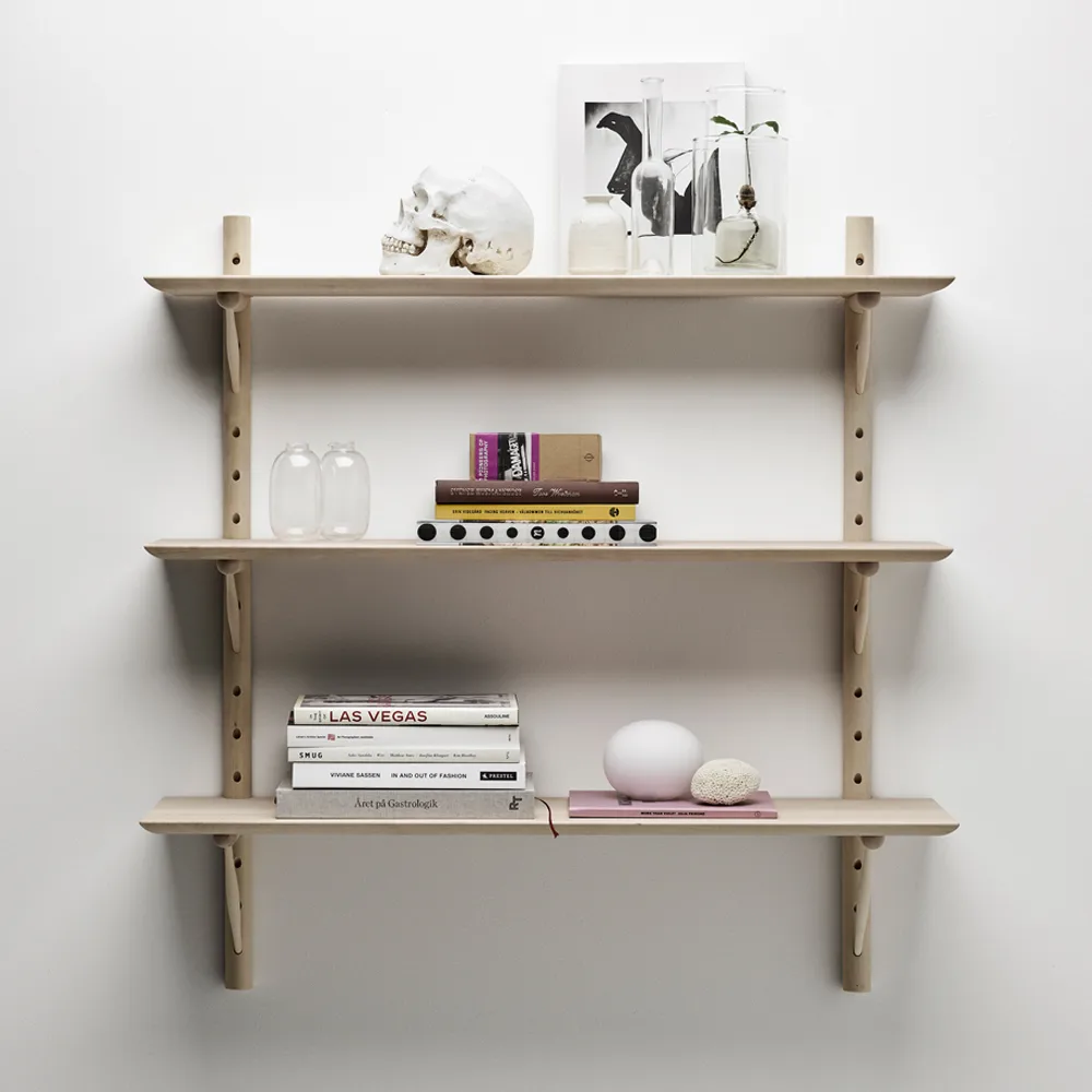 Ikon Wandregal, Birke hell mattlackiert, tief 21cm Stolab