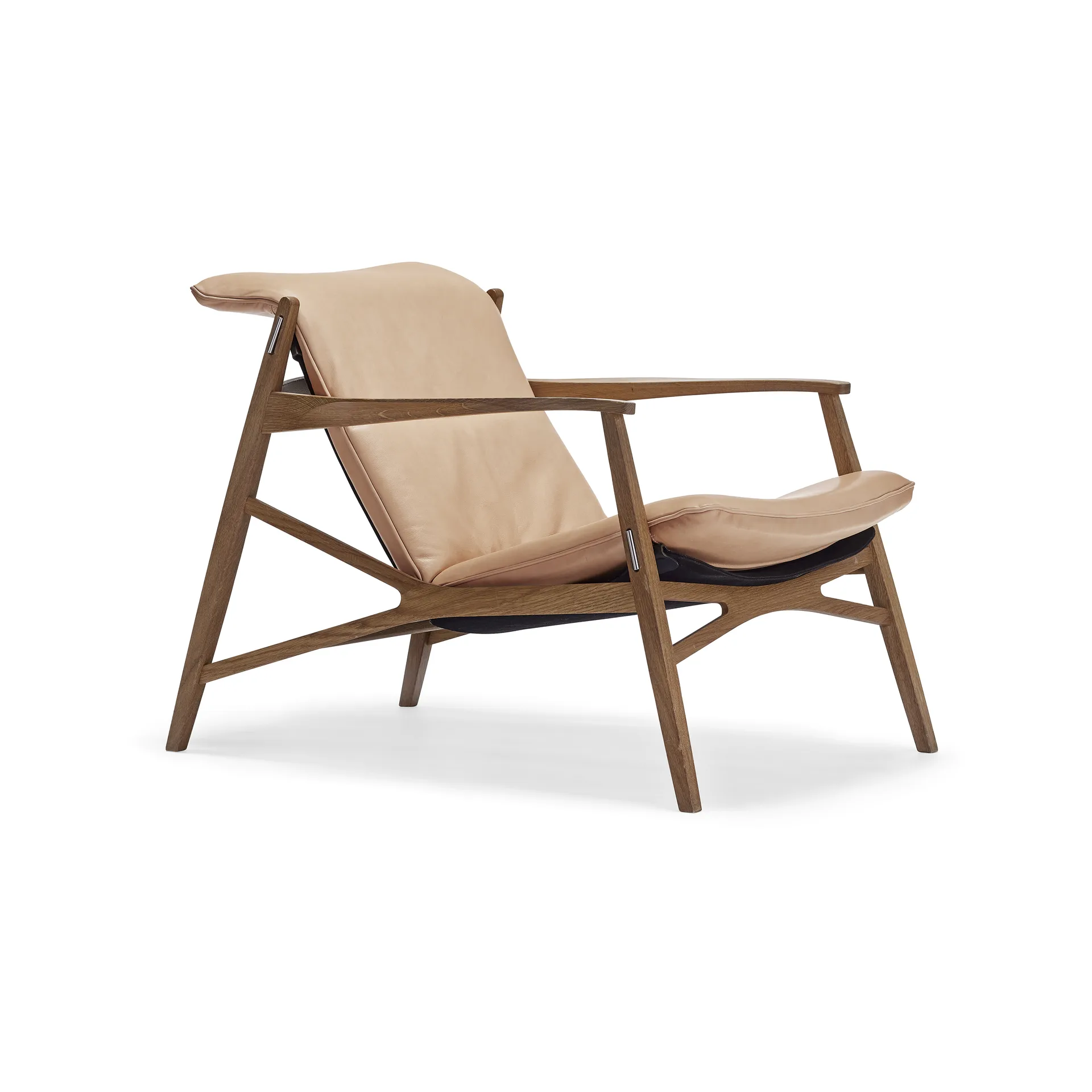 Link Lounge-Sessel, Leder tärnsjö natur, Eiche natürlich geölt, Canvas schwarz Stolab