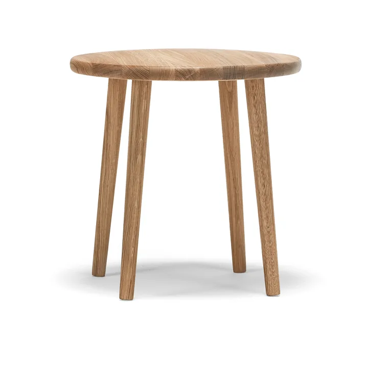 Miss Button runder Hocker - Eiche natürlich geölt, niedrig, Ø44x45 cm - Stolab