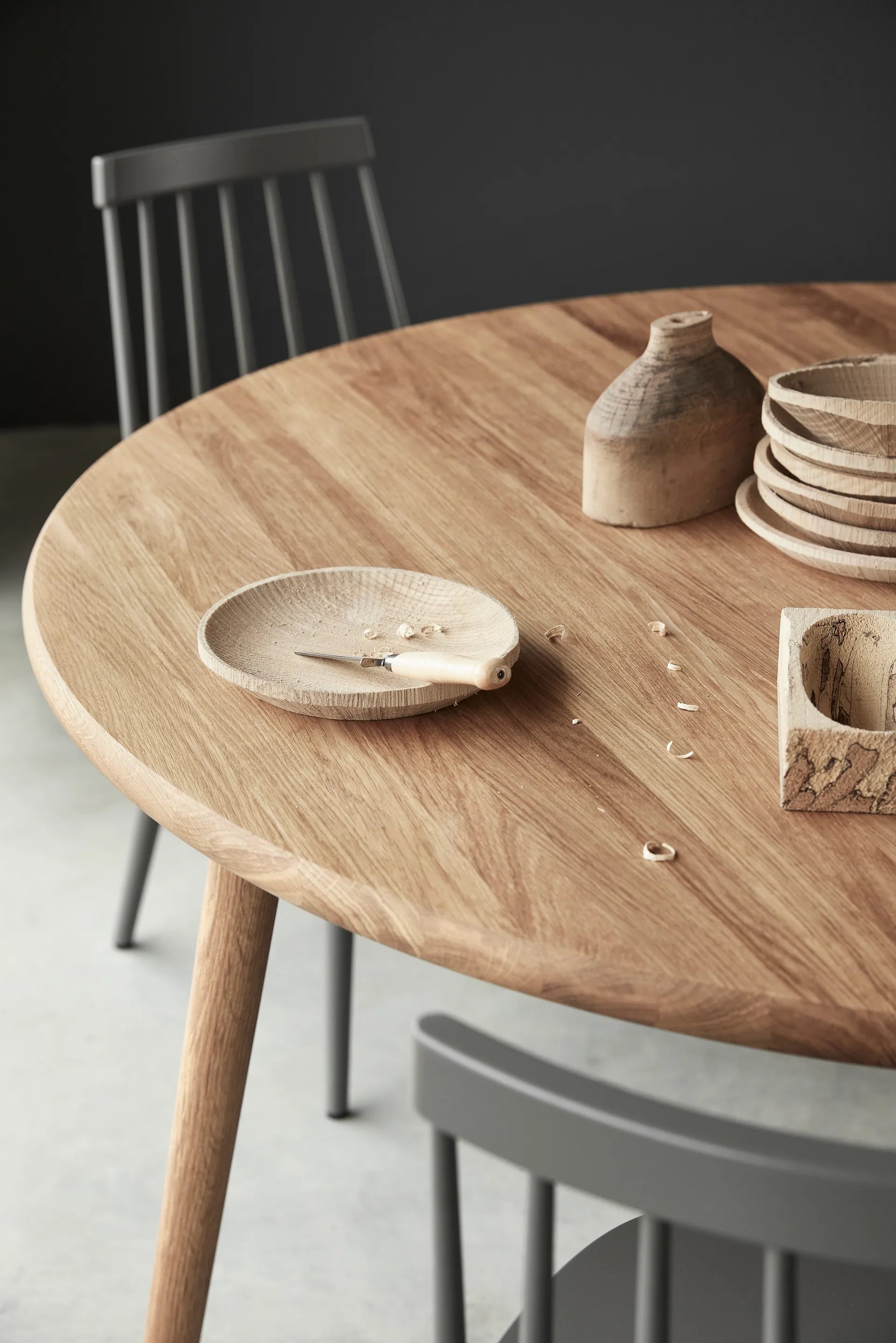 Miss Tailor Esstisch rund Ø130cm, Eiche natürlich geölt, feste Tischplatte Stolab