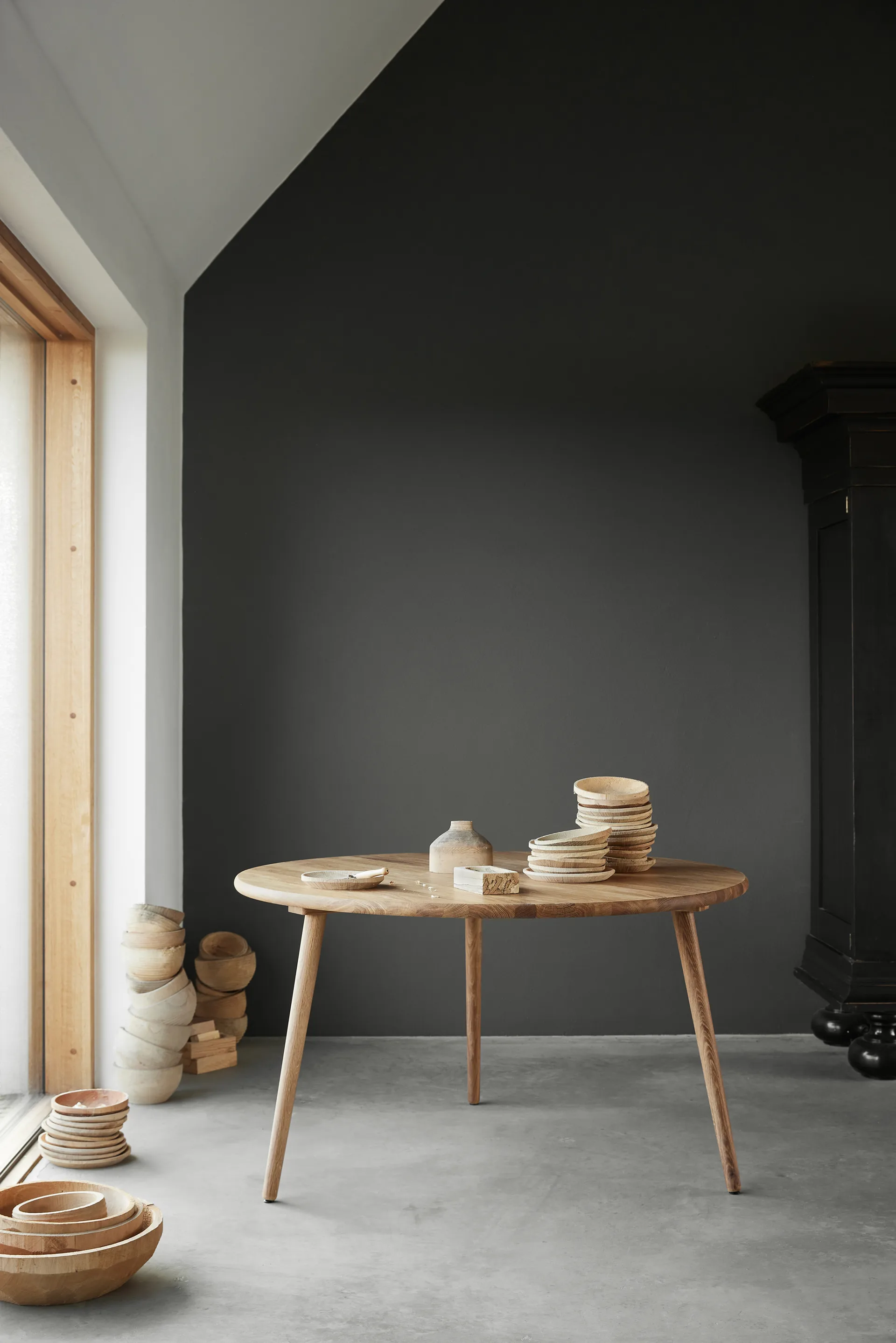 Miss Tailor Esstisch rund Ø130cm, Eiche natürlich geölt, feste Tischplatte Stolab