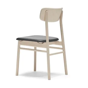 Prima Vista Stuhl Birke Kerze matt lackiert - Leder Elmosoft VII 99001 black - Stolab
