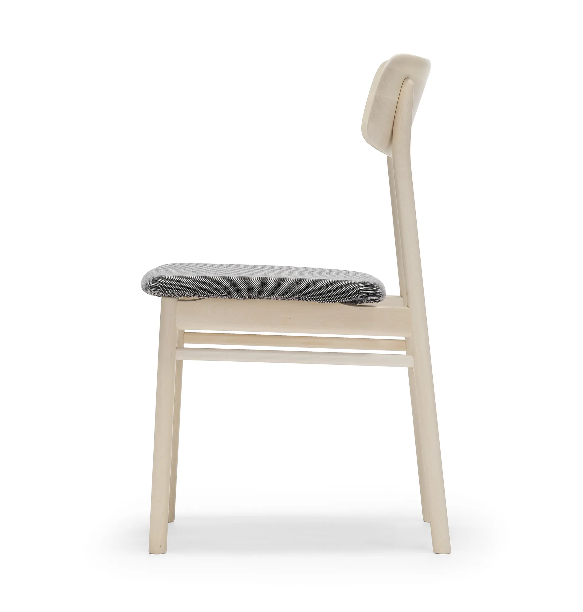 Prima Vista Stuhl Birke Kerze matt lackiert, Stoff blues 9202 braun-beige Stolab