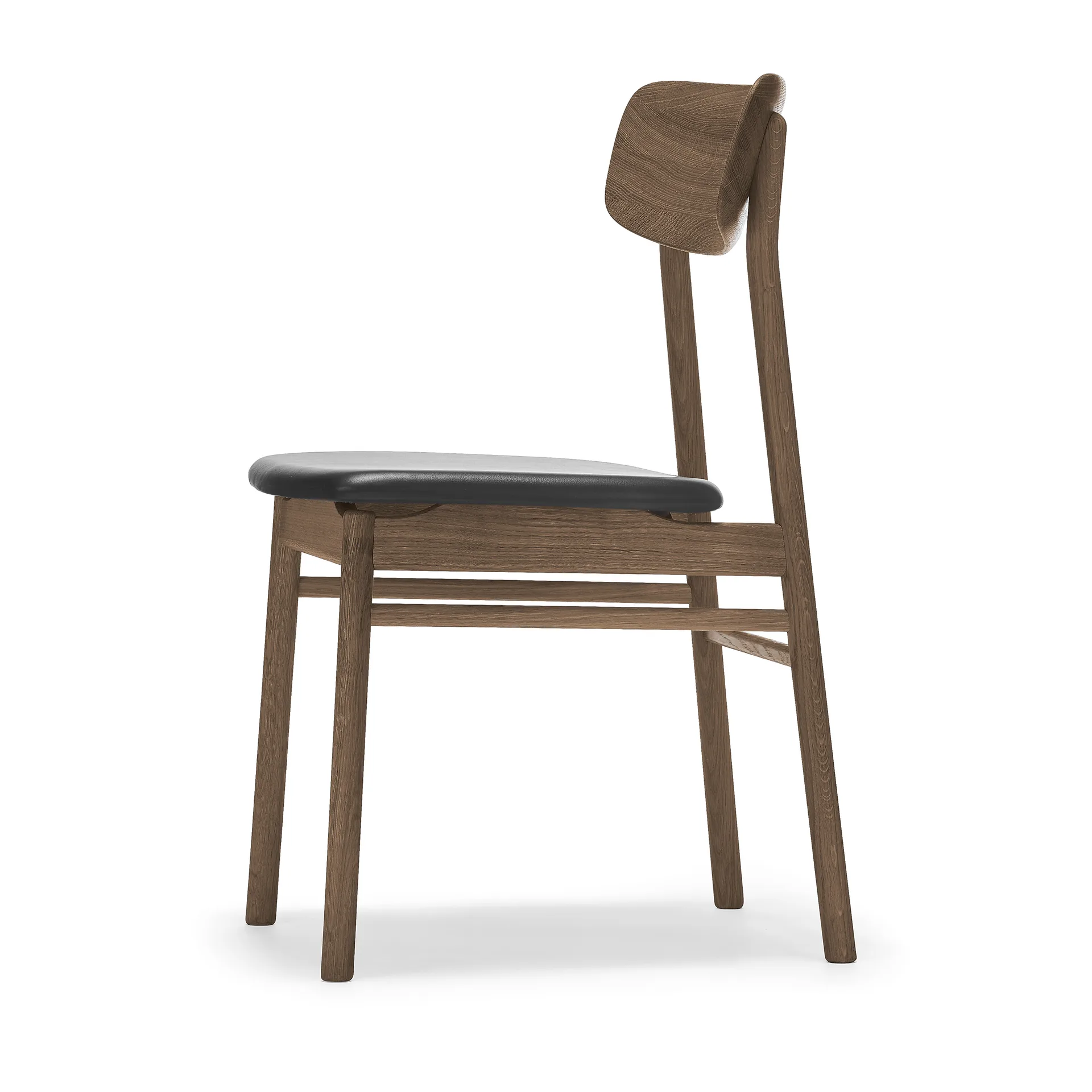 Prima Vista Stuhl Eiche, Smoked oak-black leather Stolab
