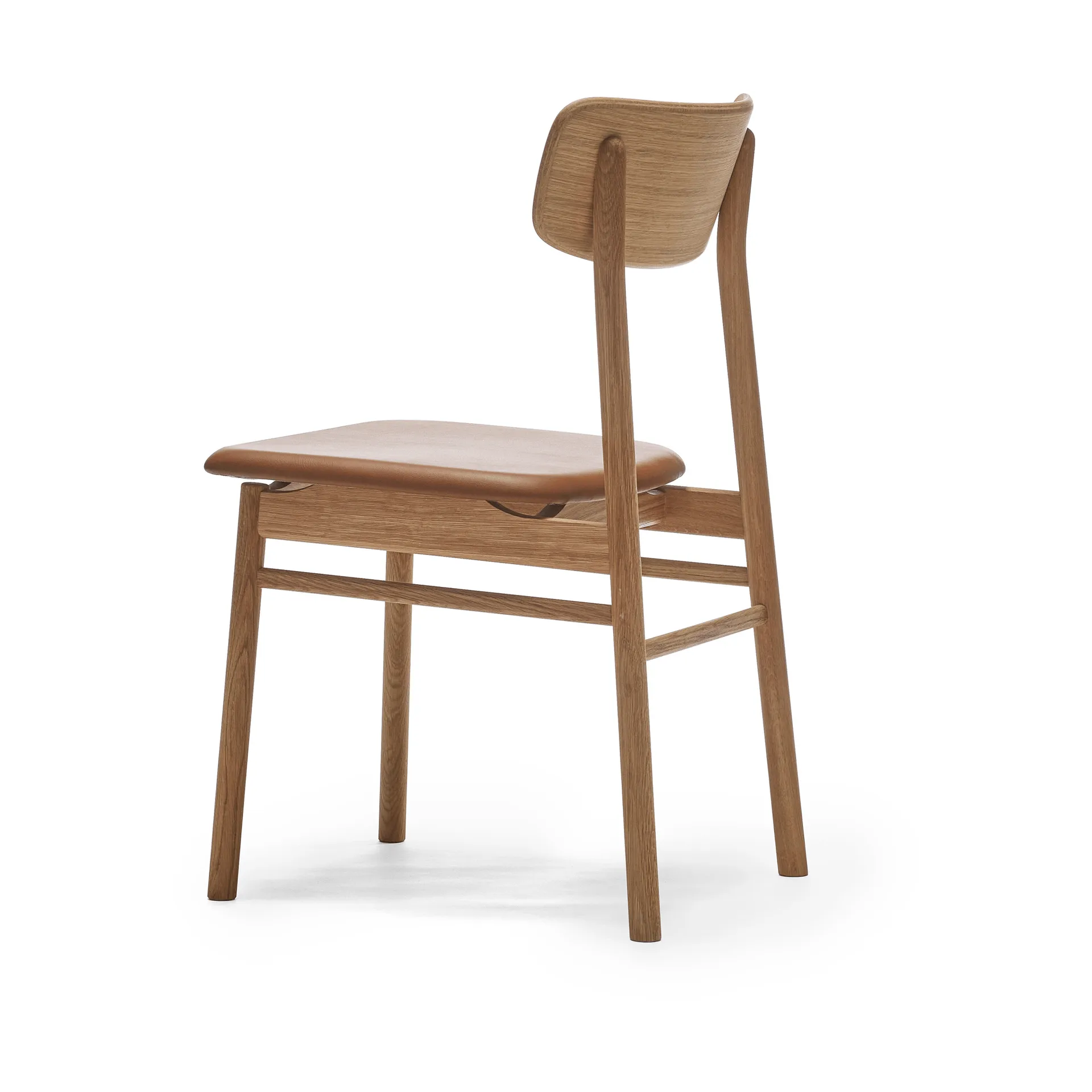 Prima Vista Stuhl geölte Eiche, Leder Elmosoft 43807 cognac Stolab