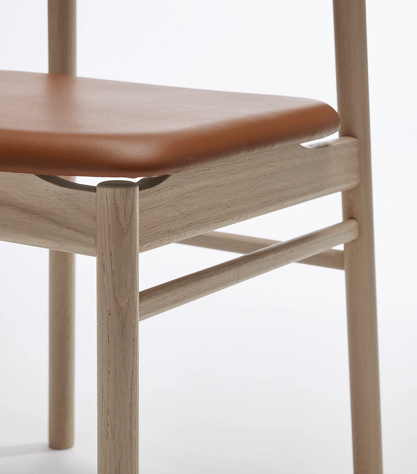 Prima Vista Stuhl Kerze mattlackierte Eiche, Leder Elmosoft 43807 cognac Stolab