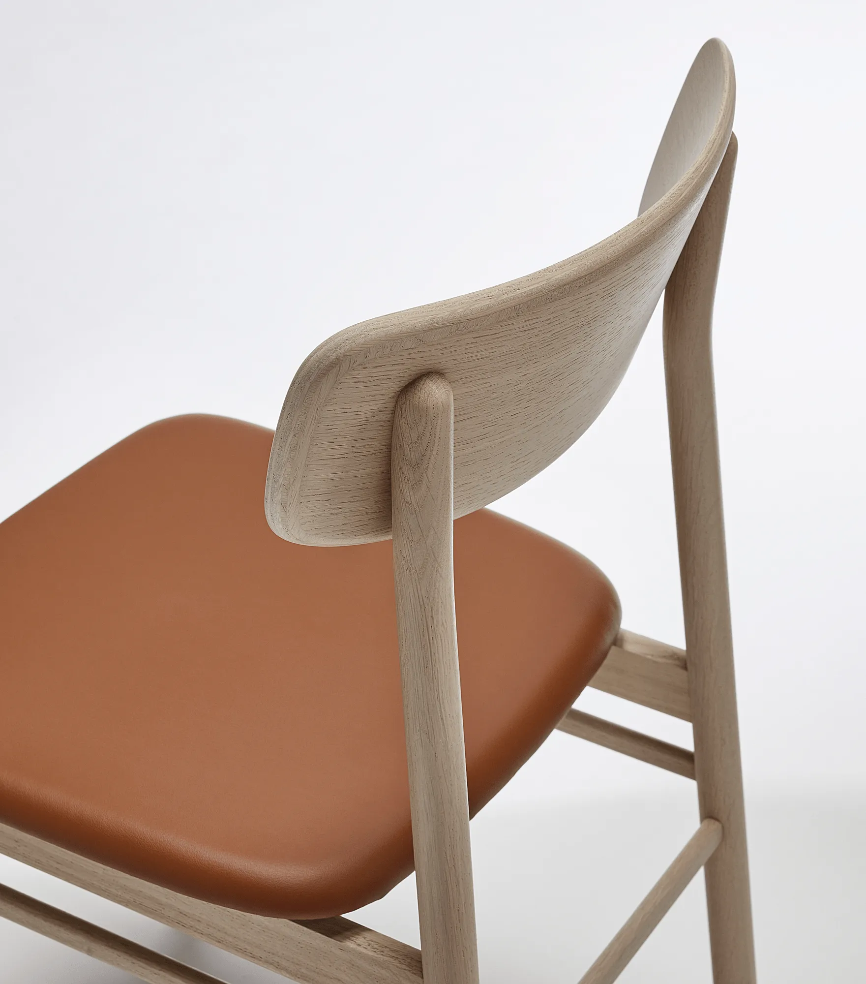 Prima Vista Stuhl Kerze mattlackierte Eiche, Leder Elmosoft 43807 cognac Stolab