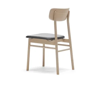 Prima Vista Stuhl Kerze mattlackierte Eiche - Leder Elmosoft 99001 Schwarz - Stolab