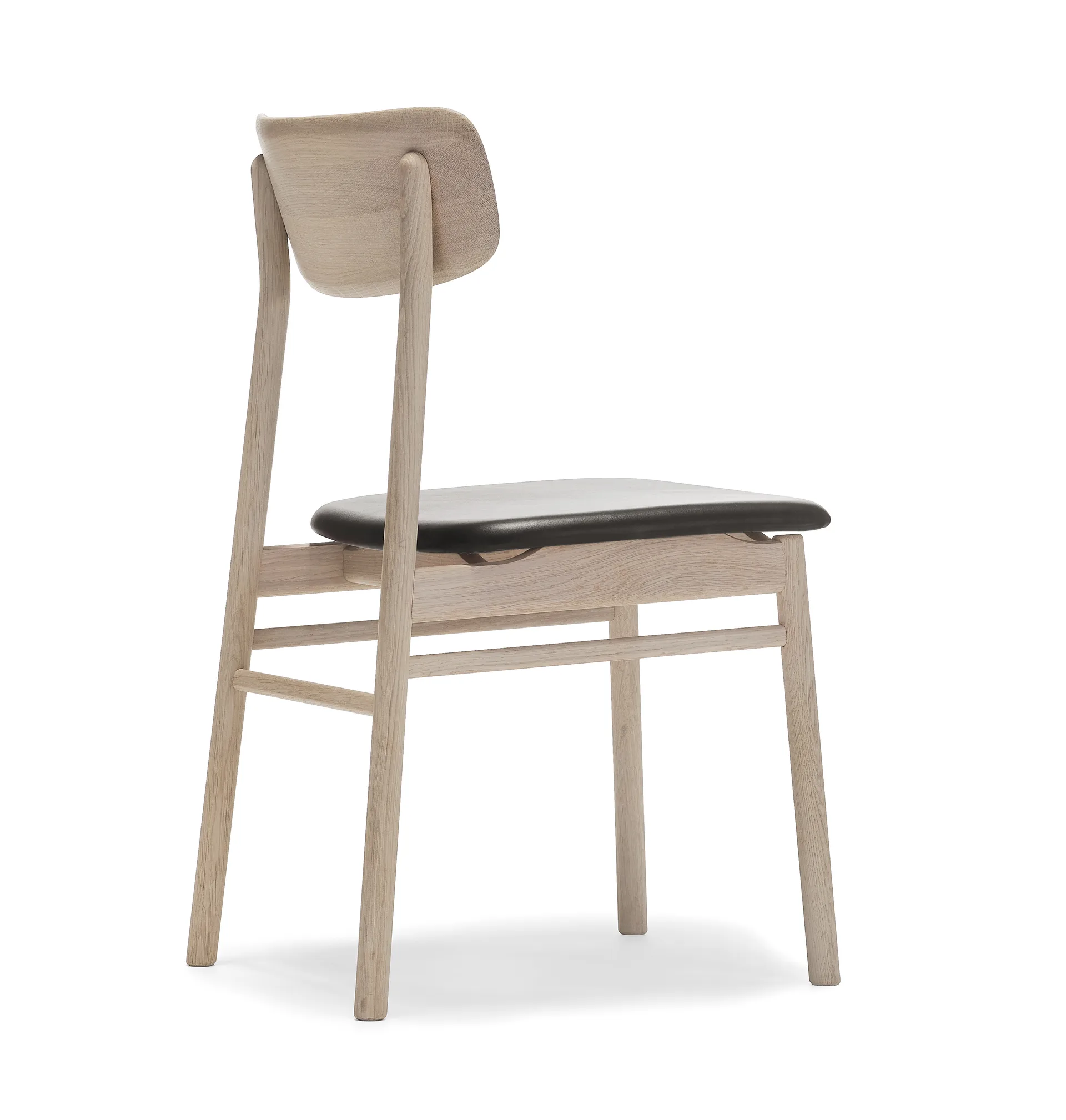 Prima Vista Stuhl Kerze mattlackierte Eiche, Leder elmotique 99001 Schwarz Stolab