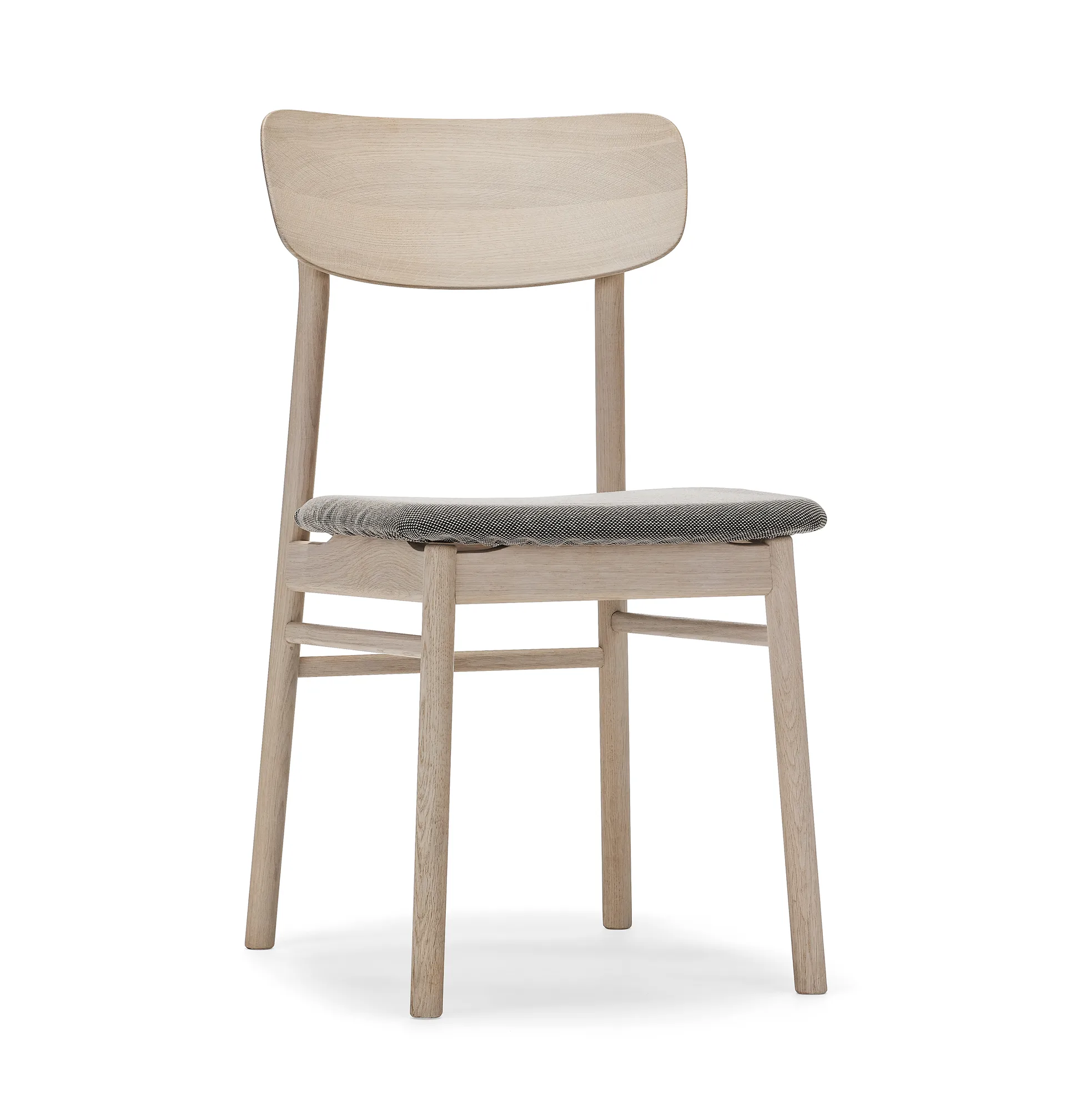 Prima Vista Stuhl Kerze mattlackierte Eiche, Tyg blues 9202 Braun-beige Stolab