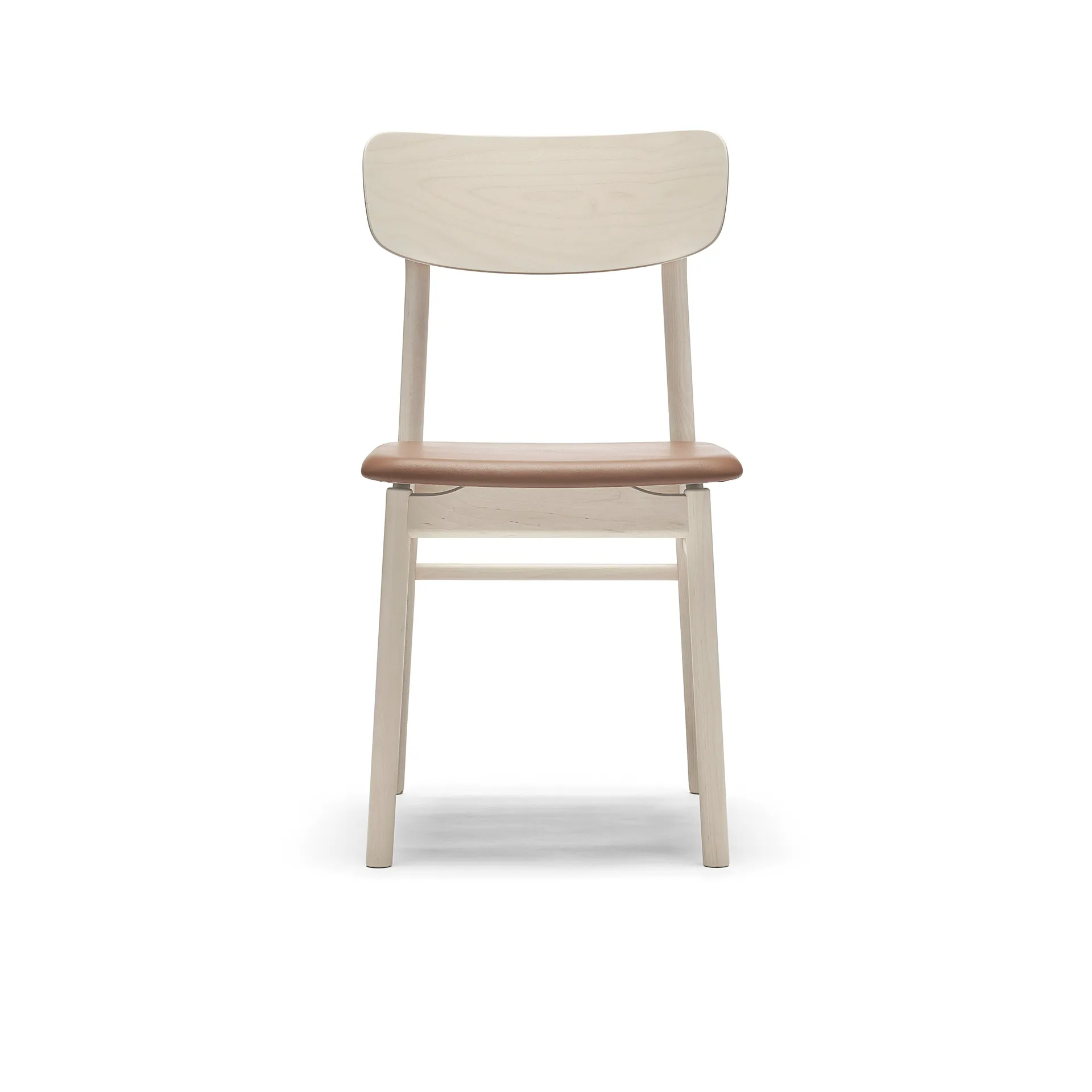 Prima Vista Stuhl, Leder Elmosoft 43807 cognac-Birke hell matt lackiert Stolab