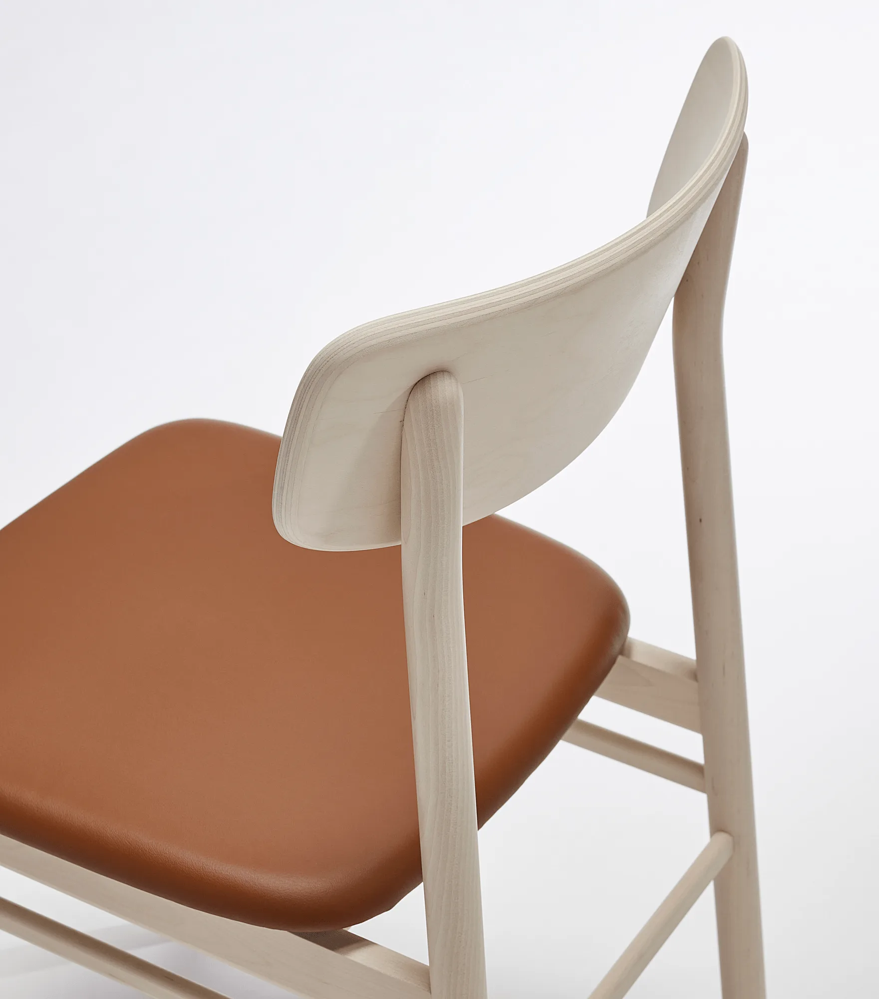 Prima Vista Stuhl, Leder Elmosoft 43807 cognac-Birke hell matt lackiert Stolab
