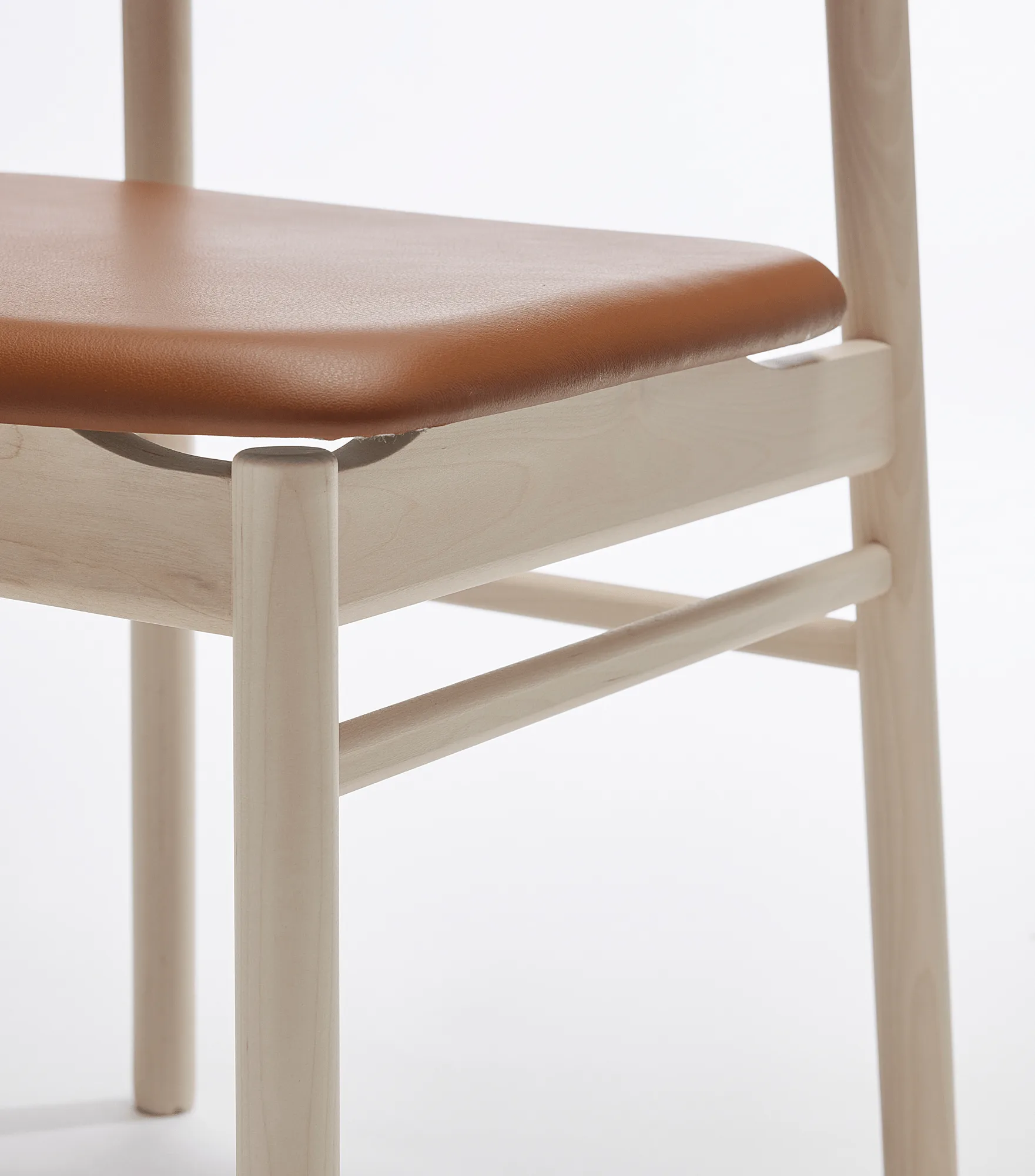 Prima Vista Stuhl, Leder Elmosoft 43807 cognac-Birke hell matt lackiert Stolab