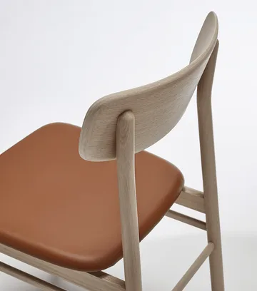 Prima Vista Stuhl weißgeölte Eiche - Leder Elmosoft 43807 cognac - Stolab