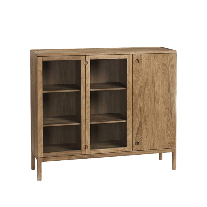 Prio hohes Sideboard - Eiche natürlich geölt, Glastüre - Stolab