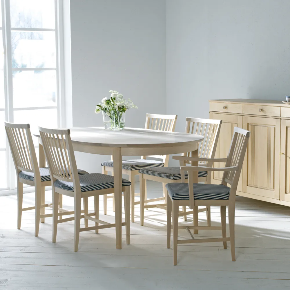 Vardags Esstisch, Birke hell mattlackiert, 1 Tischplatte Stolab