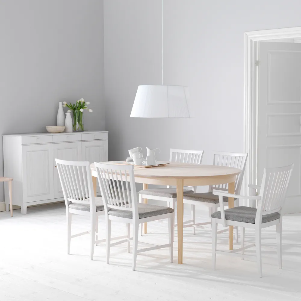 Vardags Esstisch, Birke hell mattlackiert, 1 Tischplatte Stolab