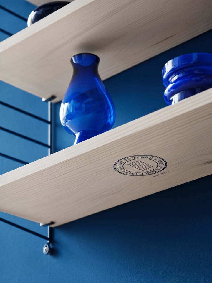 String 1949-2024 Wandregal Limited Edition 60x60x20 cm, Blue/white oiled pine String