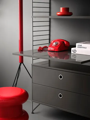 String Arbeitsplatte - Dunkelgrau, 78x58 cm - String