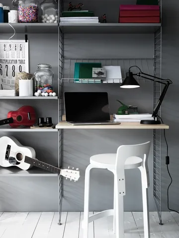 String Arbeitsplatte - Eschenfurnier, 78x58 cm - String