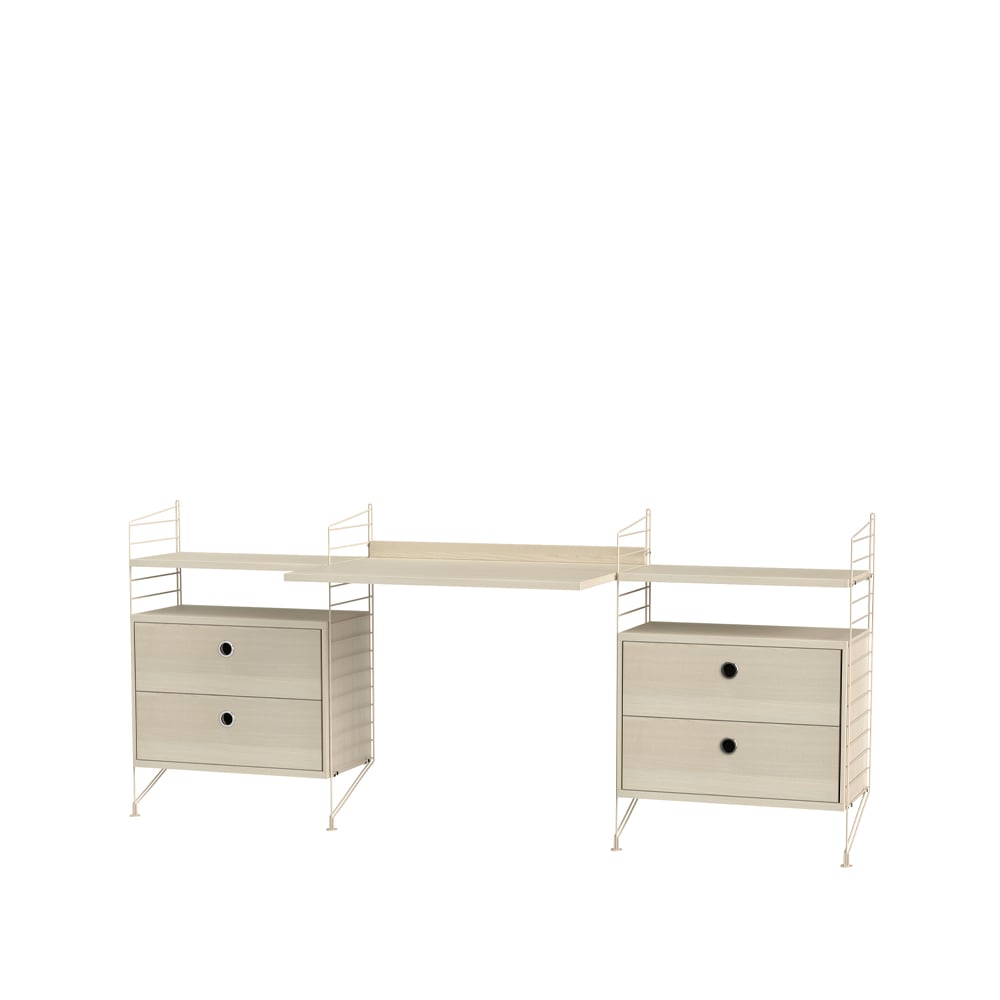 String Büro Esche & Beige- Kombination C | Skandinavisches Design | Beige