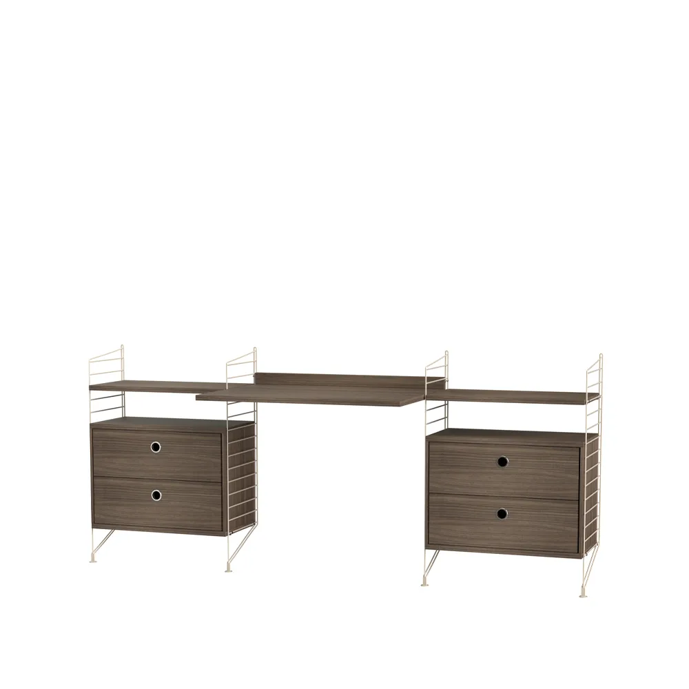 String Büro Walnuss & Beige- Kombination C,  String