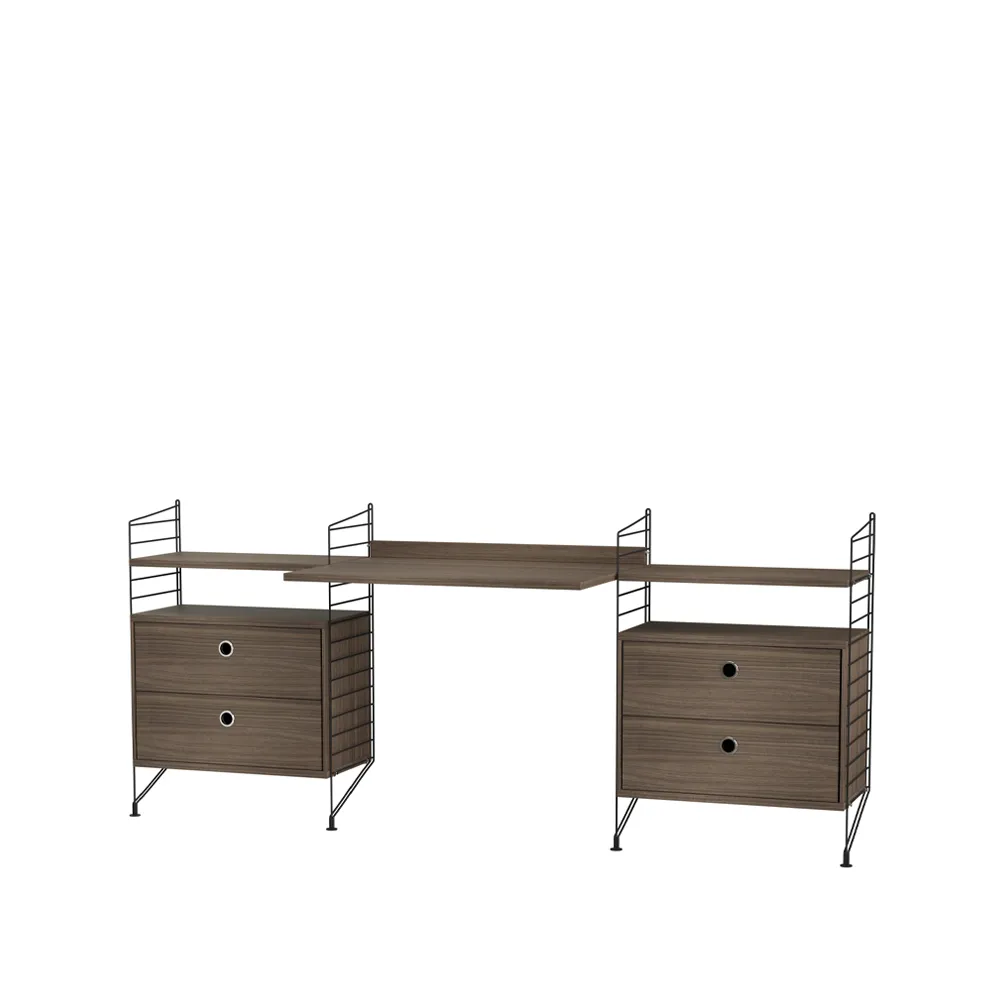 String Büro Walnuss & Schwarz- Kombination C String