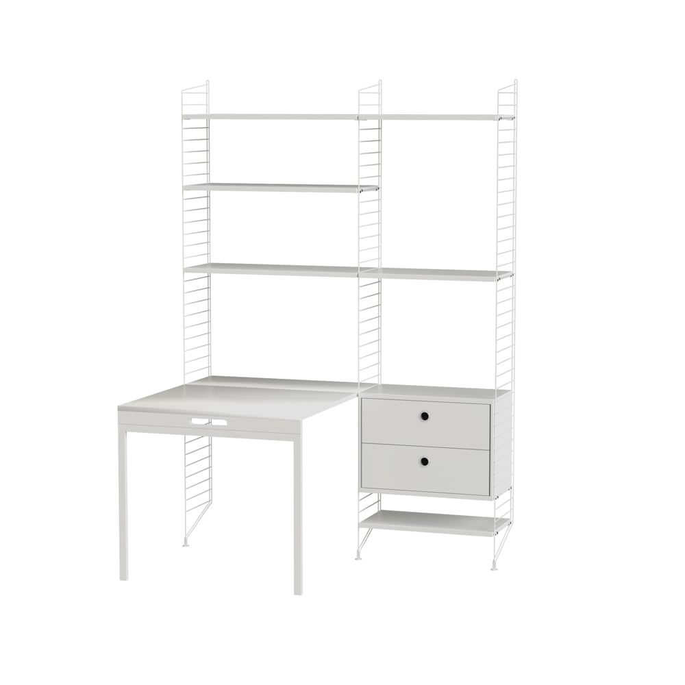 String Büro Weiß- Kombination E | Skandinavisches Design | Weiß