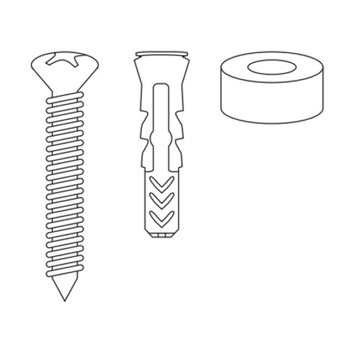 String Edelstahlschraube, Abstandshalter und Dübel Ersatzteil 2er-Pack - Edelstahl, Außenbereich - String