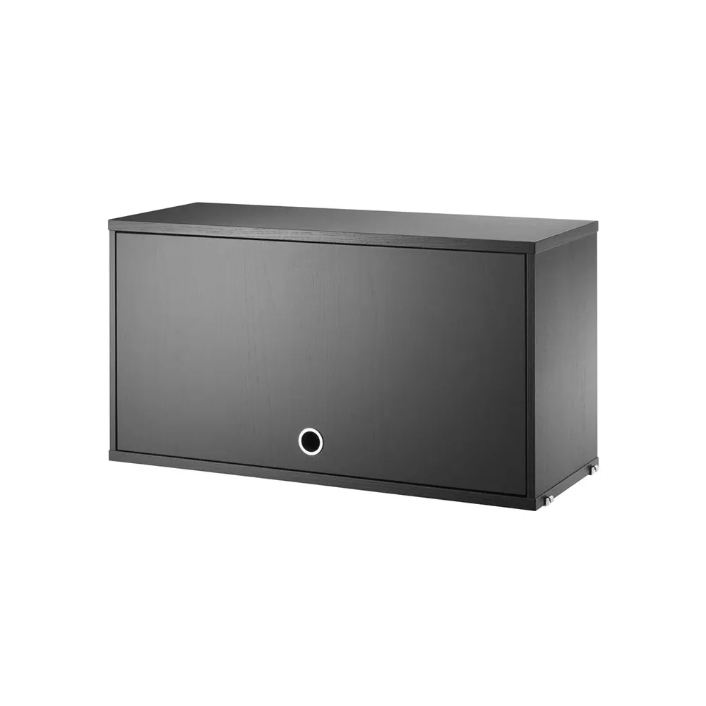 String Oberschrank, Box schwarz gebeizt, 78x30 cm String