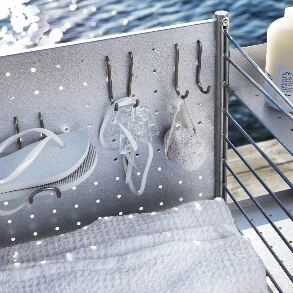 String Outdoor Freistehender Haken, Edelstahl, doppelt, 2er-Pack String