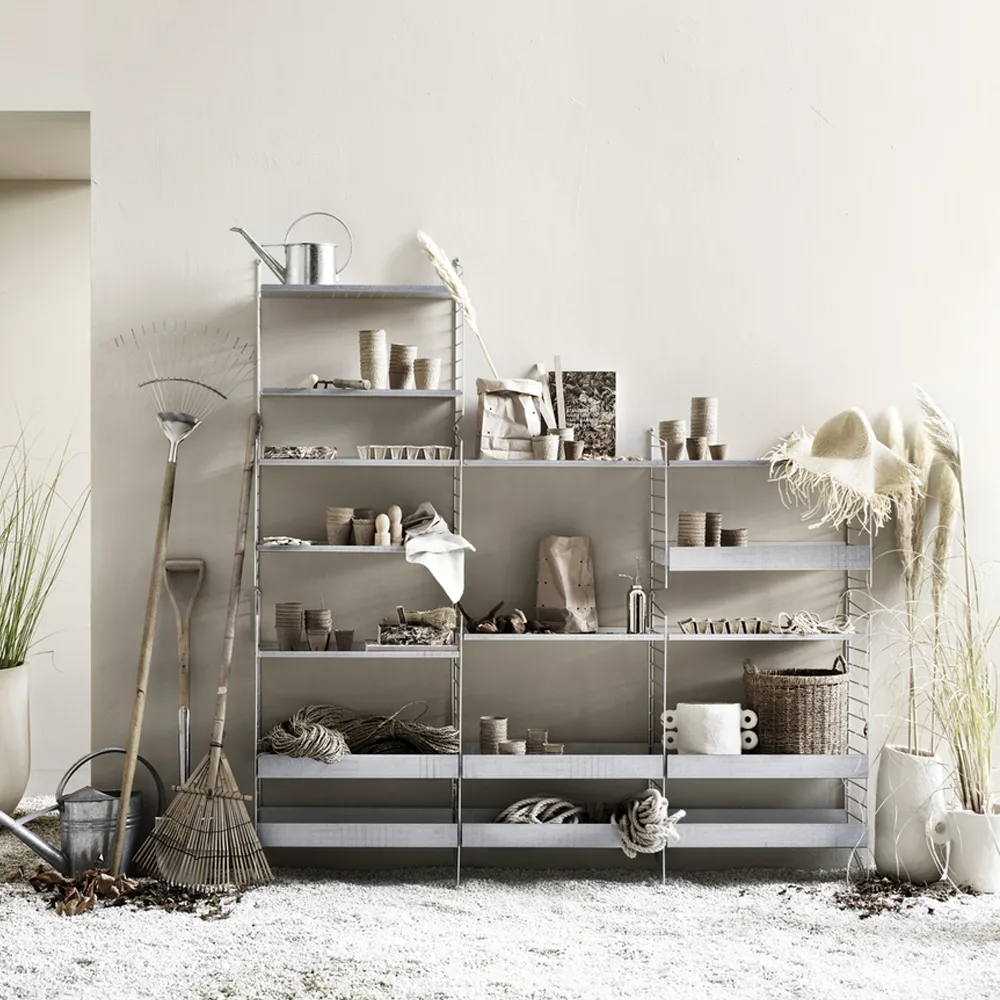 String Outdoor Regalboden, Galvanisiert-58x30 cm-niedriger Rand String