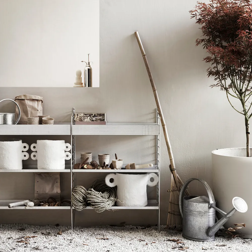 String Outdoor Regalboden, Galvanisiert-58x30 cm-niedriger Rand String