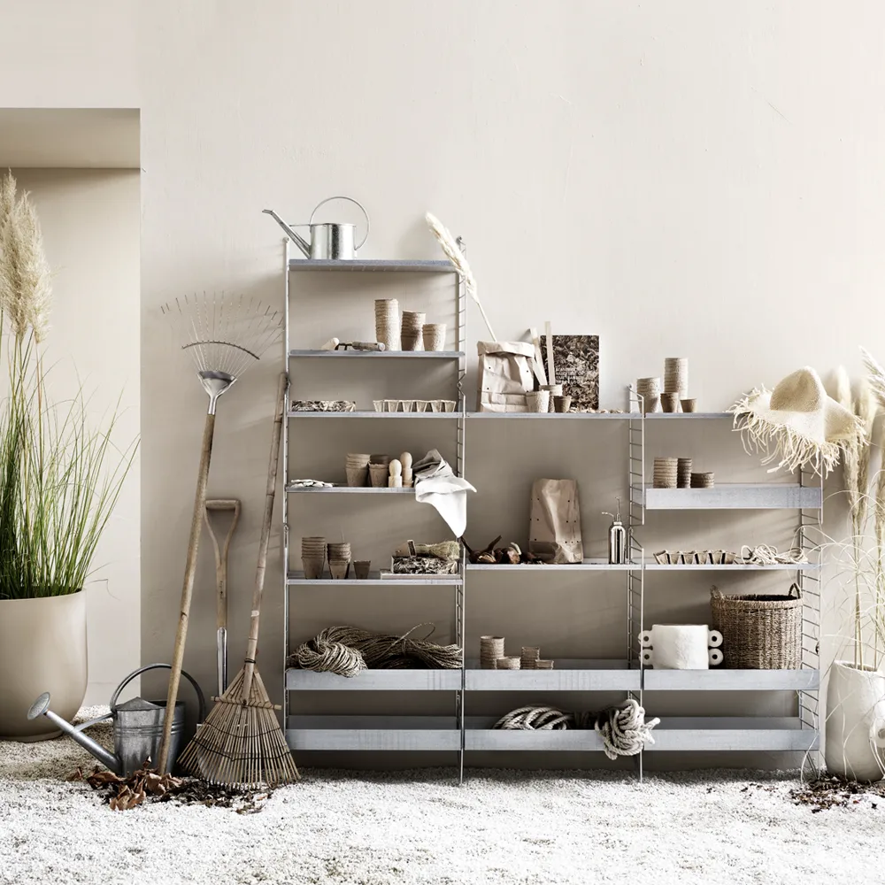 String Outdoor Regalboden, Galvanisiert-58x30 cm-niedriger Rand String