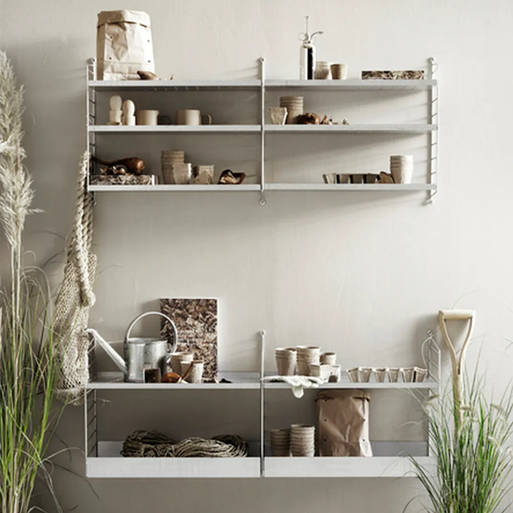 String Outdoor Regalboden, Galvanisiert-58x30 cm-niedriger Rand String