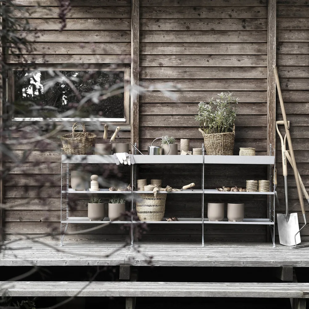 String Outdoor Regalboden, Galvanisiert-58x30 cm-niedriger Rand String