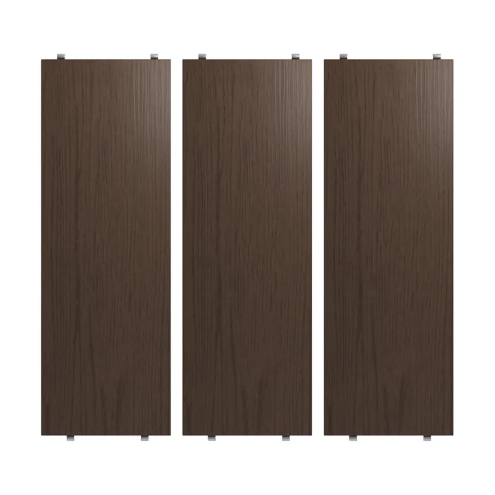 String Regalboden - Dunkle Eiche, 58x20 cm, 3-teilig - String