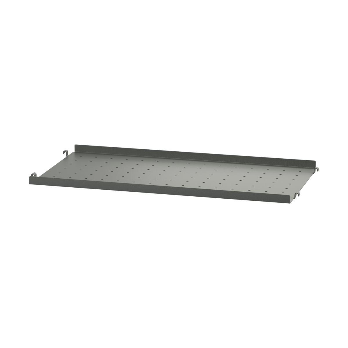 String String Regalboden Metall Dunkelgrau, 58x20 cm, niedriger Rand