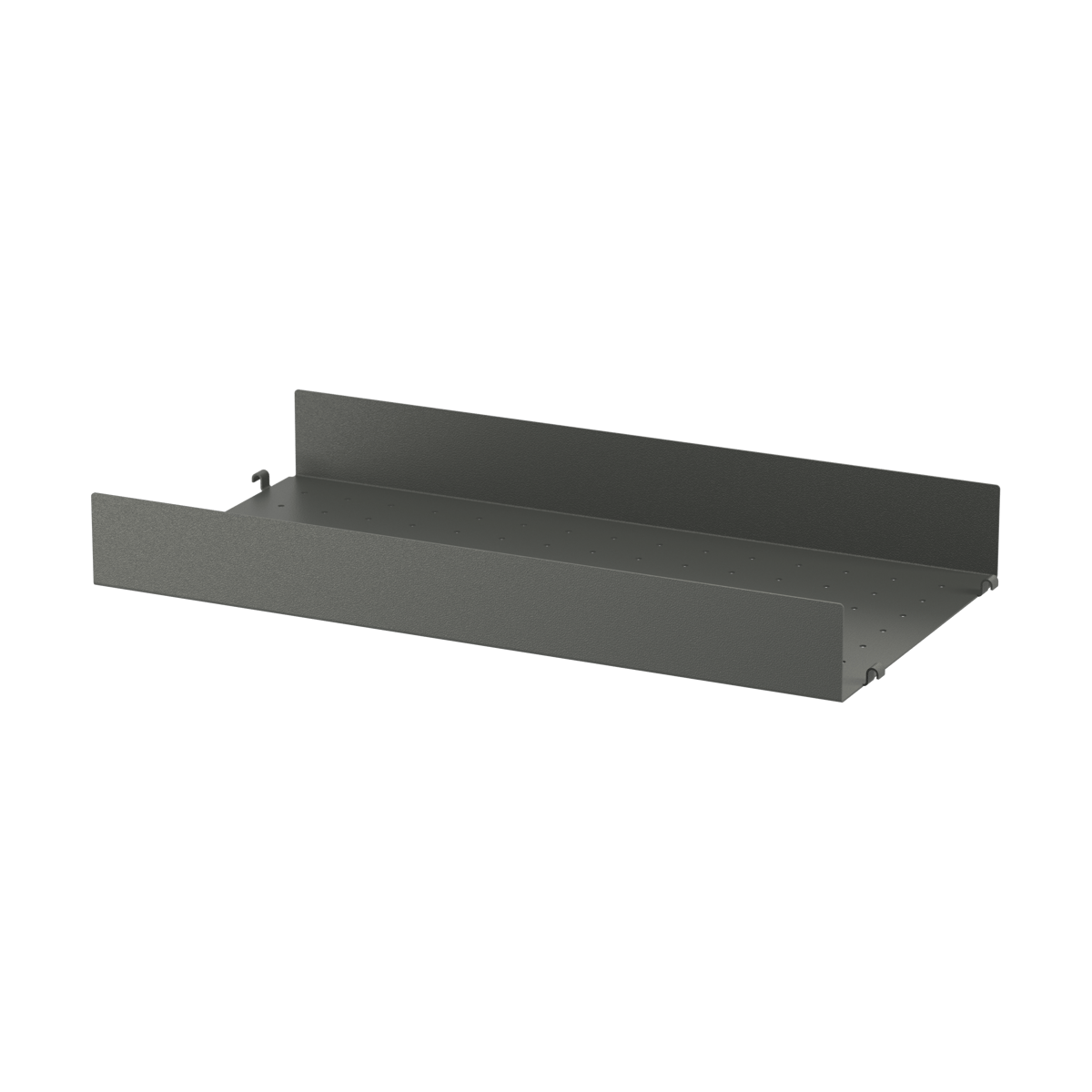 String String Regalboden Metall Dunkelgrau, 58x30 cm, hoher Rand