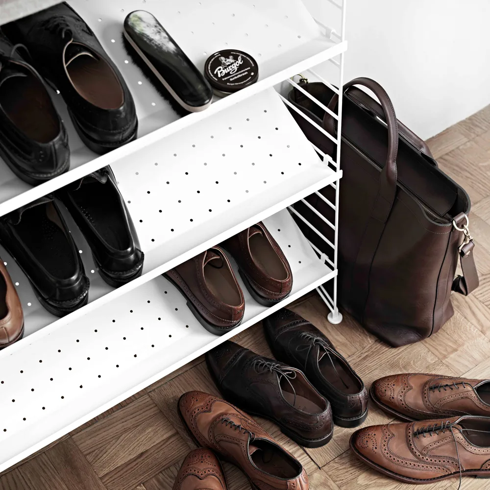 String Schuhregal Metall, Weiß, 58x30 cm String