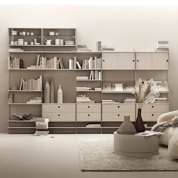 String Vitrinenschrank - Beige, 78x30 cm - String