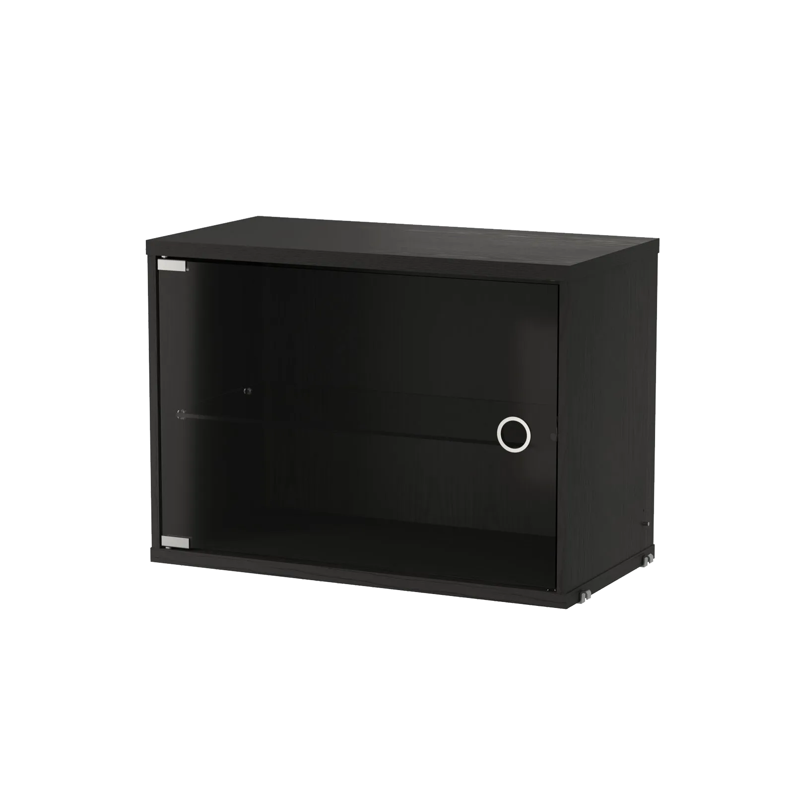 String Vitrinenschrank, Schwarz gebeizte Esche, 58x30 cm String