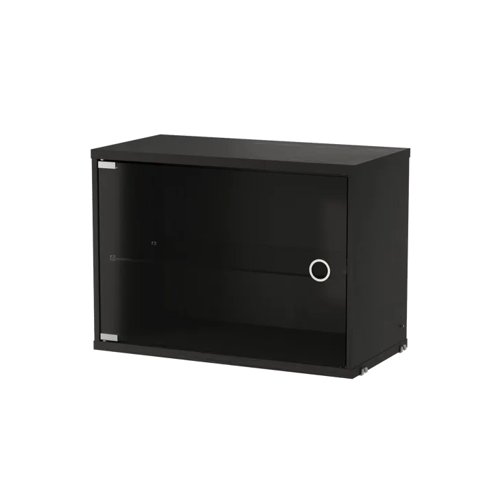 String Vitrinenschrank - Schwarz gebeizte Esche, 58x30 cm - String