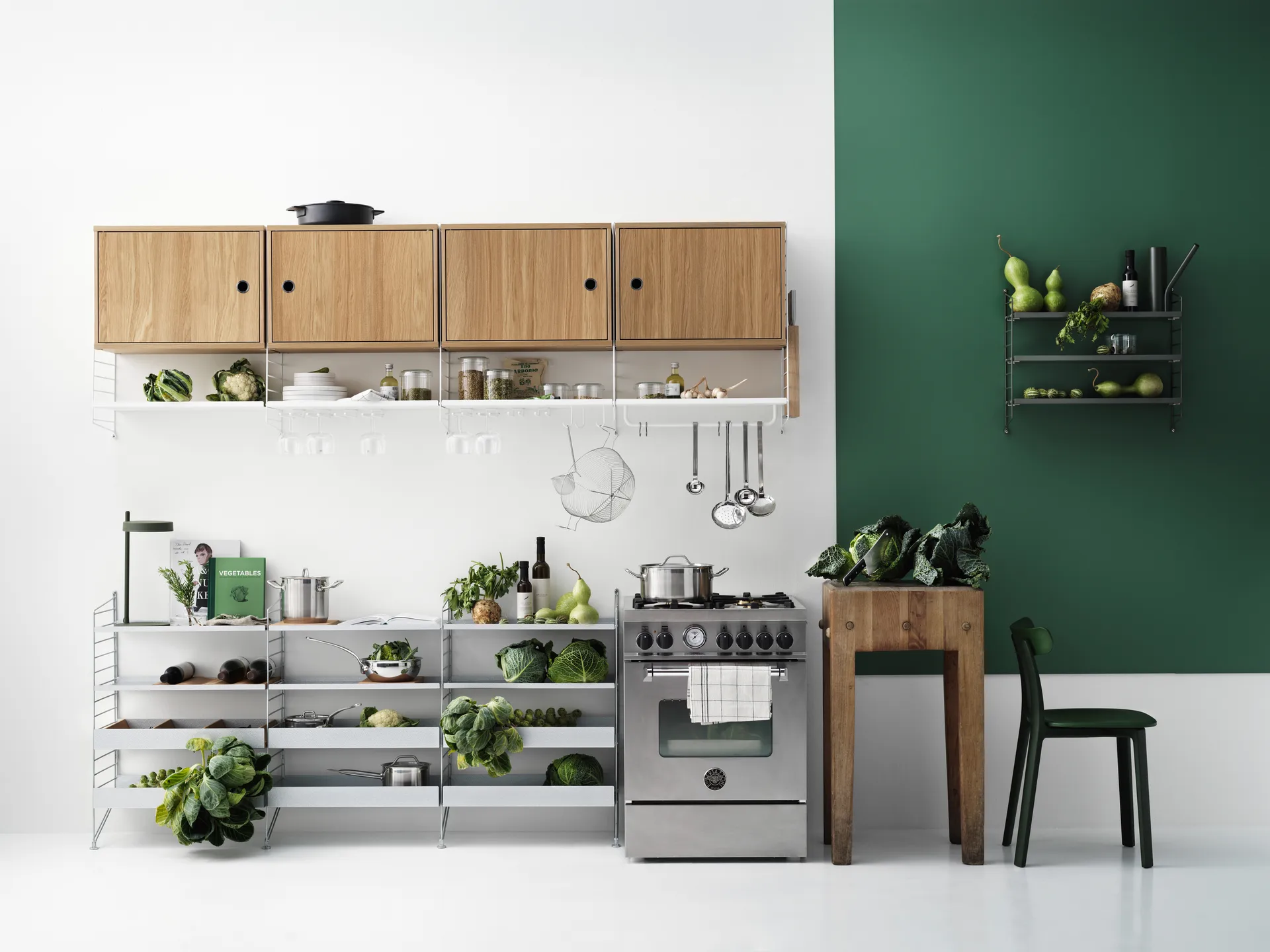 String Wandleiter, Weiß, 75x30 cm, 2er-Pack String