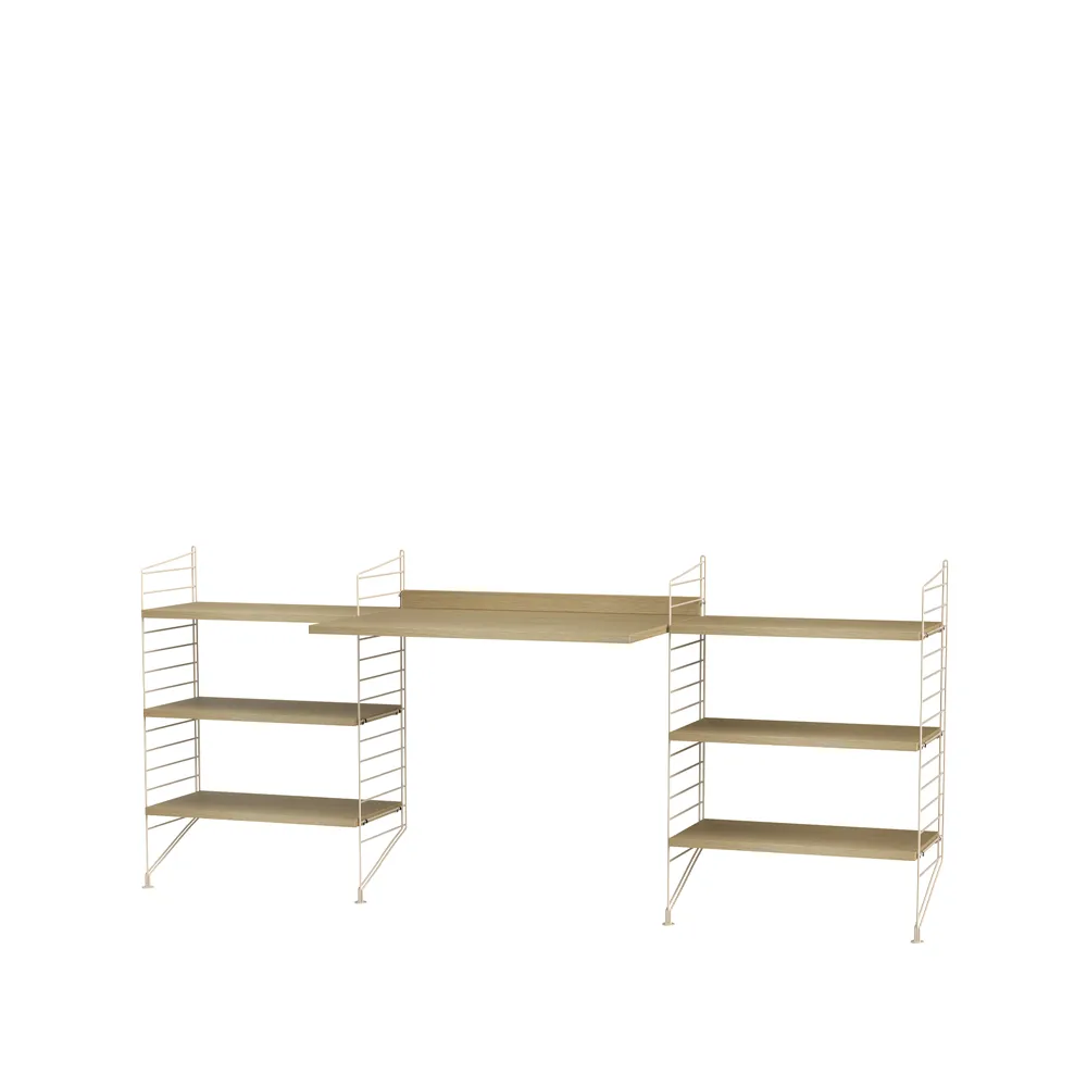 String Wohnzimmer Eiche & Beige- Kombination D,  String